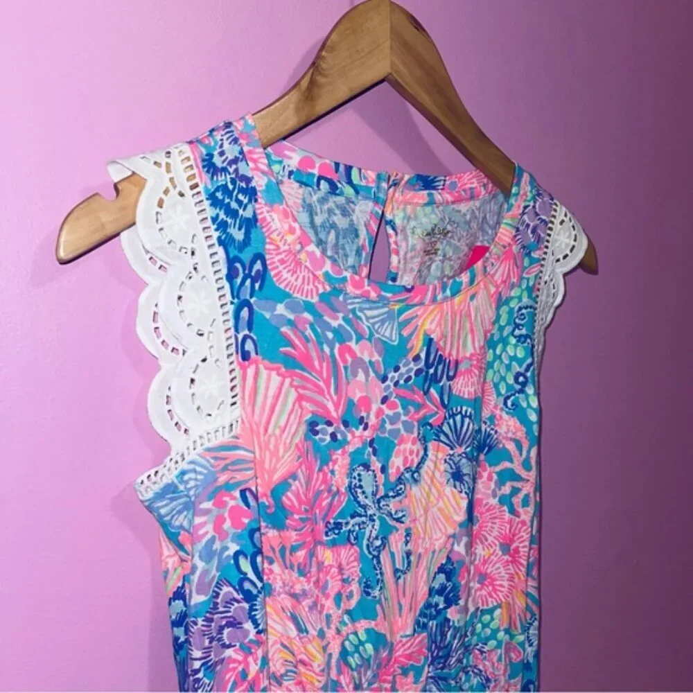 Lilly Pulitzer‎ Romper Women’s Size XS Splendor in the Sand Eyelet NWOT